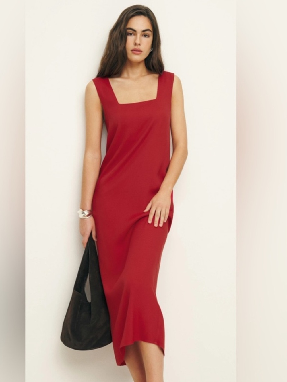 Reformation Red Slip Midi Dress - Vea mid dress